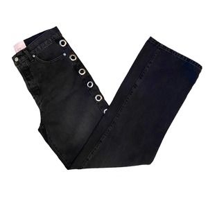 Revice Women's Black High Rise Grudge Denim Jeans with Hole Design Size 30